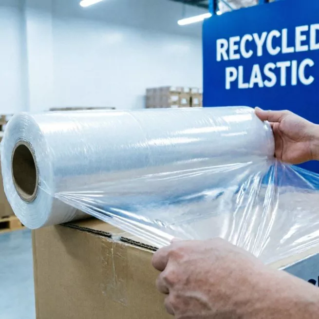 Folia stretch z recyklingu z tworzywa sztucznego