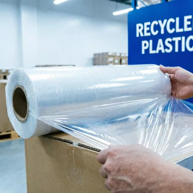 Folia rozciągliwa z tworzywa sztucznego pochodzącego z recyklingu